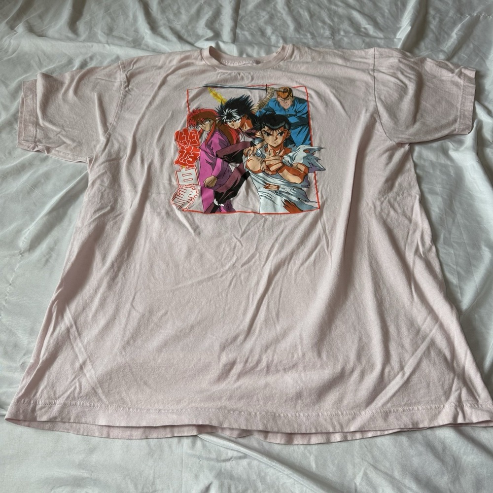 Crunchyroll Yuyu Hakusho Men's XL Graphic Anime T-Shirt Manga Unisex Pink